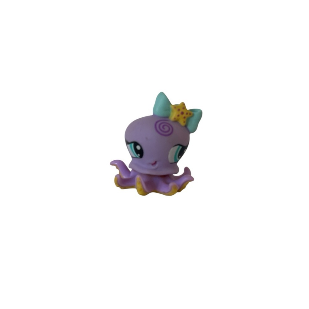 Littlest Pet Shop Lps 1309 Octopus Purple Blue Bow Sticker Eye